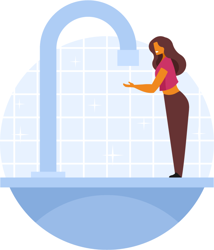 Woman Cleaning Hands Under Running Water