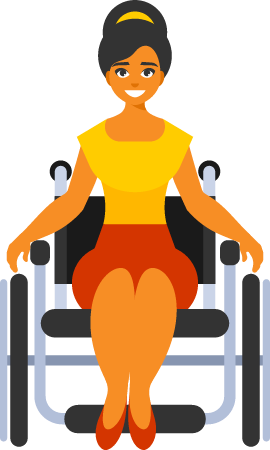 Woman Confidently Sitting in Wheelchair