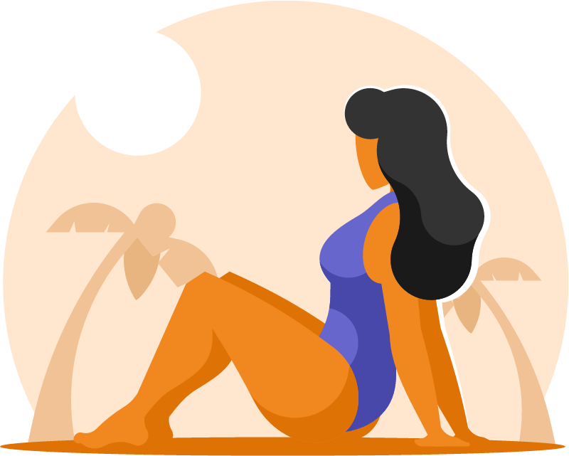 Woman Enjoying Sunbath on Sandy Beach