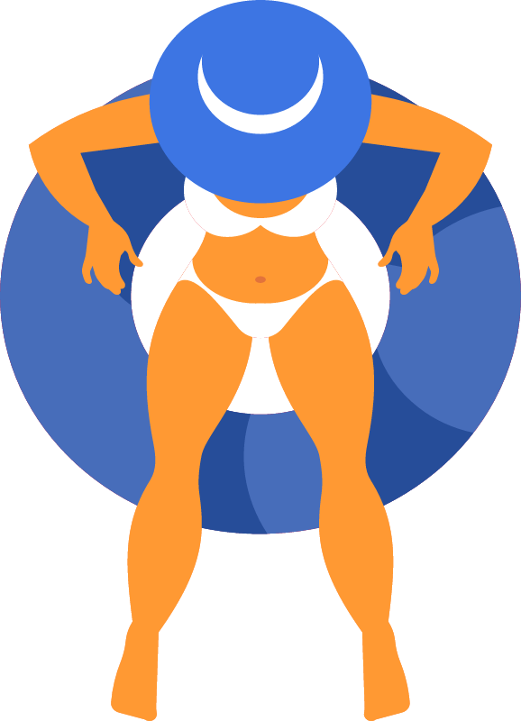 Woman Floating Comfortably 