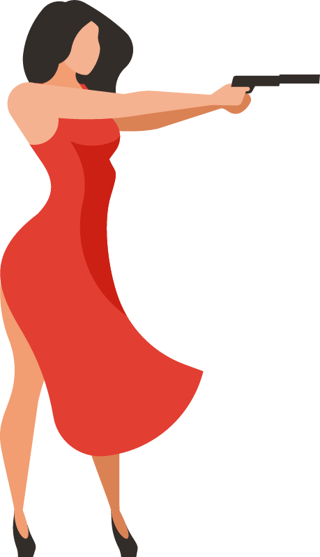 Woman Holding a Gun in Spy Role