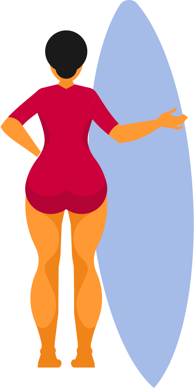Woman Holding a Surfboard 