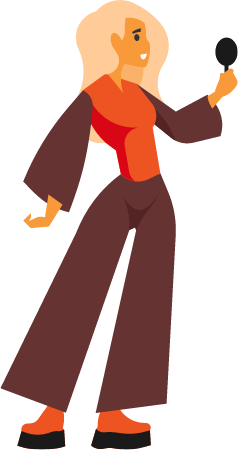 Woman Looking in a Mirror