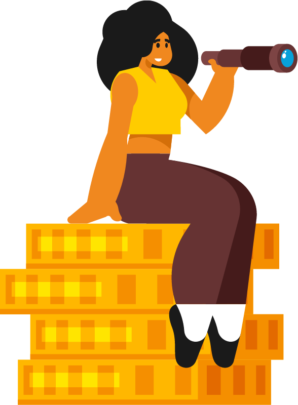 Woman Observing Through Monocular from Wealthy Seat