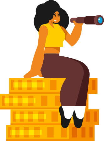 Woman Observing Through Monocular from Wealthy Seat