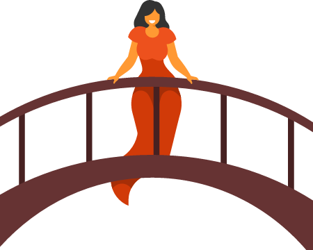 Woman Posing on a Bridge in a Long Dress