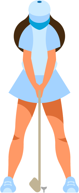 Woman Practicing Golf Swing