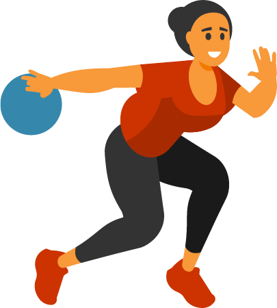Woman Preparing to Bowl