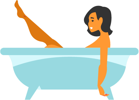 Woman Relaxing in Luxurious Bathtub