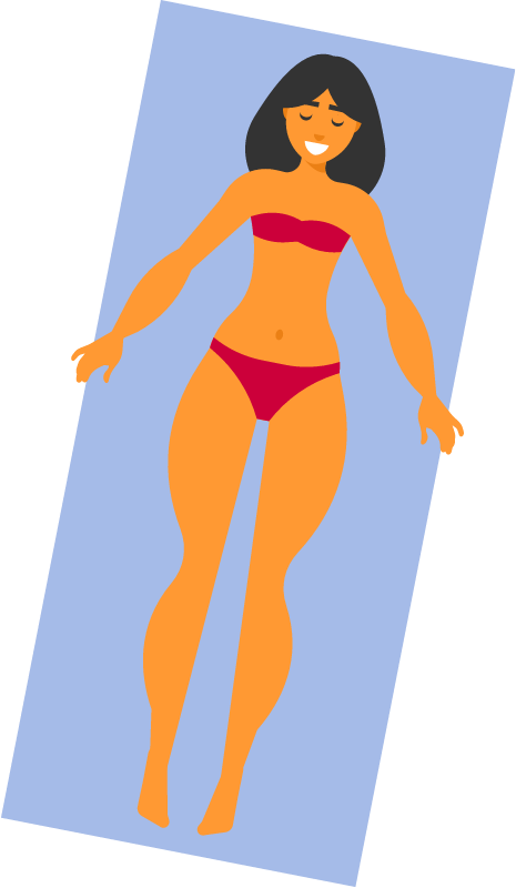 Woman Relaxing While Sunbathing on Beach