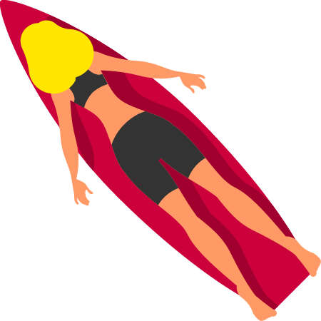 Woman Resting on Surfboard in the Water
