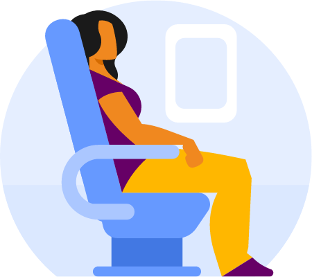 Woman Seated by Window in Airplane