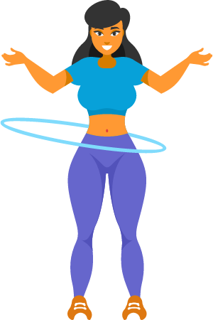 Woman Spinning a Hula Hoop