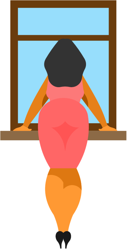 Woman Standing Near the Window