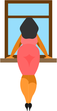 Woman Standing Near the Window