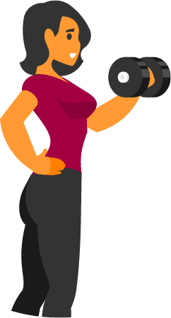 Woman Training with Dumbbells