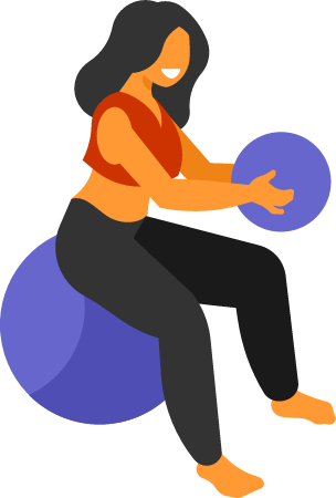Woman Using Exercise Ball Effectively