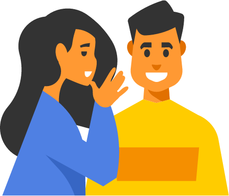 Woman Whispering Secret to a Man