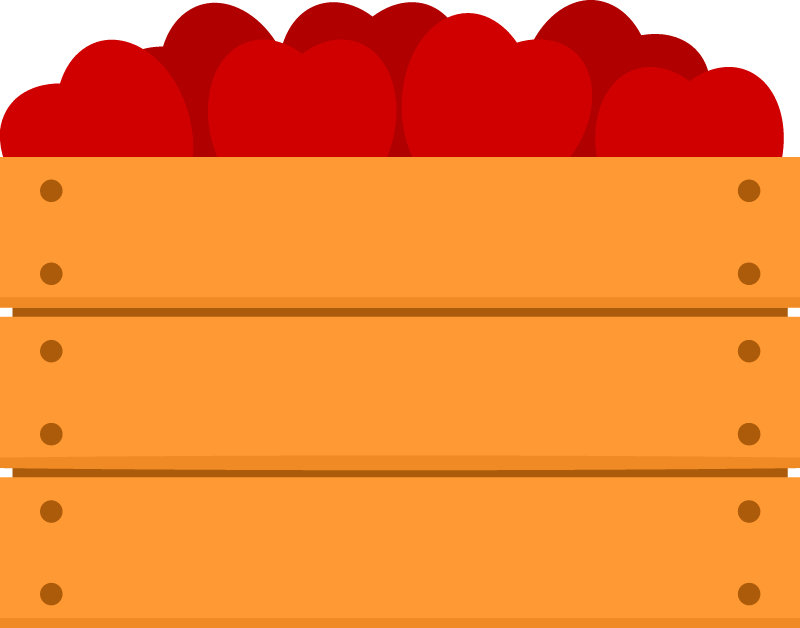 Wooden Box Filled with Apples 