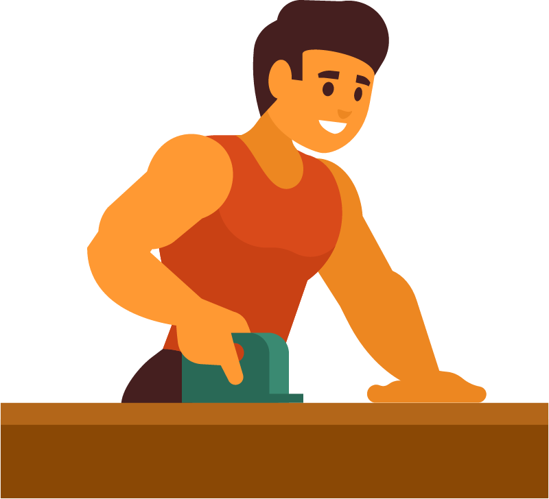 Woodworker Smoothing Timber