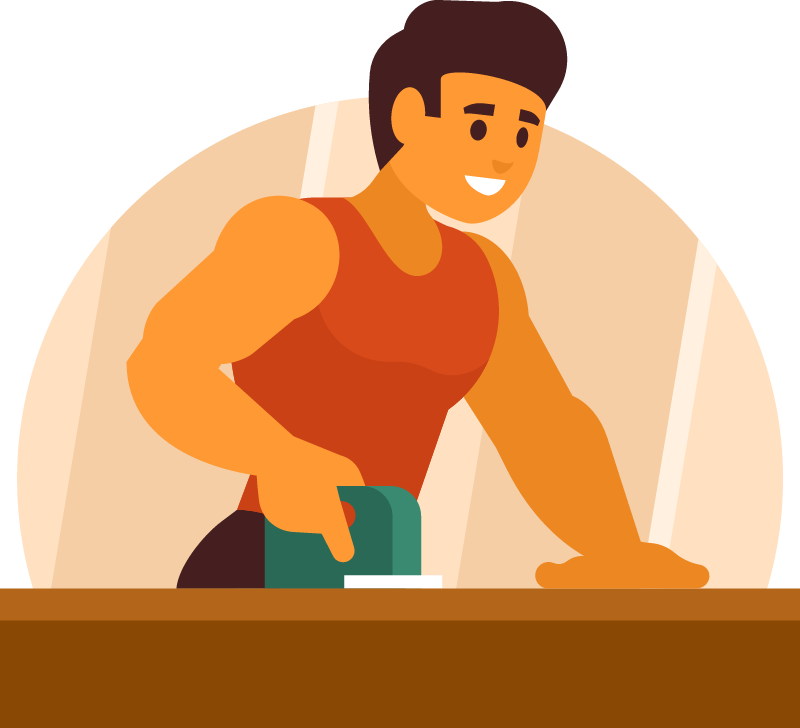 Woodworker Smoothing Timber