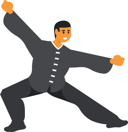 Wushu Practitioner Performing Martial Arts