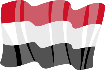 Yemeni National Flag Waving Gracefully
