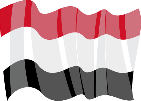 Yemeni National Flag Waving in the Wind