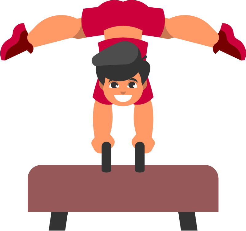 Young Boy Practicing Gymnastics Routine