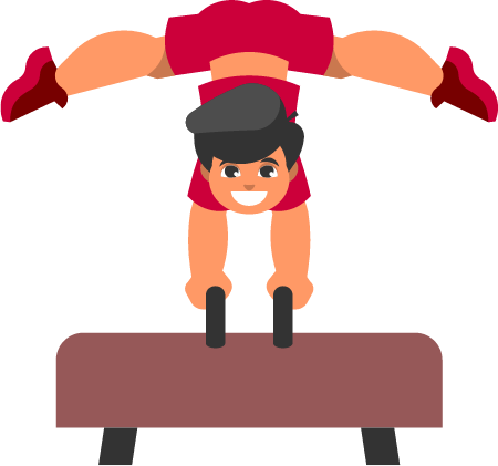 Young Boy Practicing Gymnastics Routine