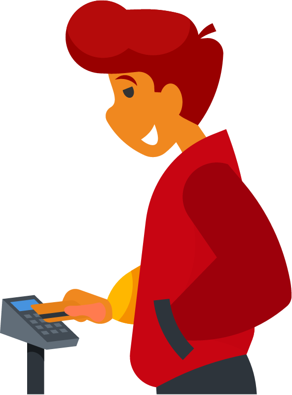 Young Man Using Contactless Payment Technology