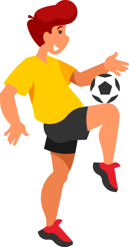Young Soccer Player Kicking a Ball with Skill