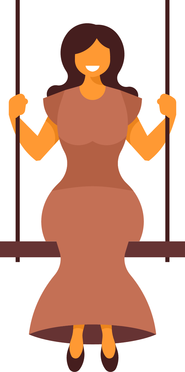 Young Woman Posing on a Swing