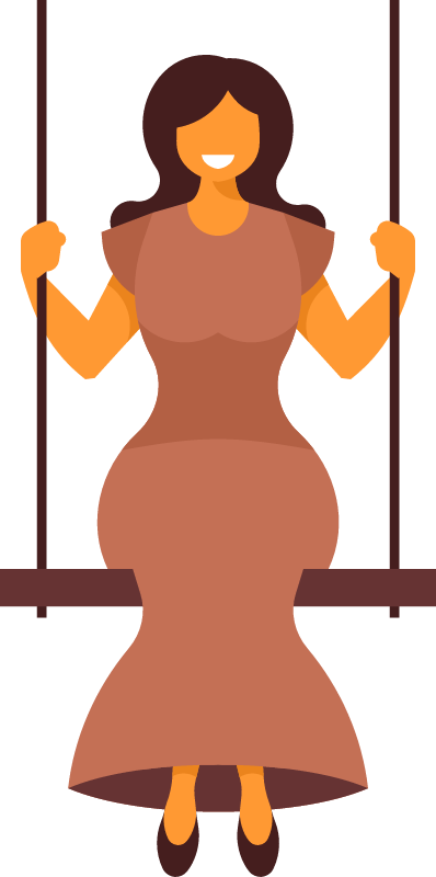 Young Woman Posing on a Swing