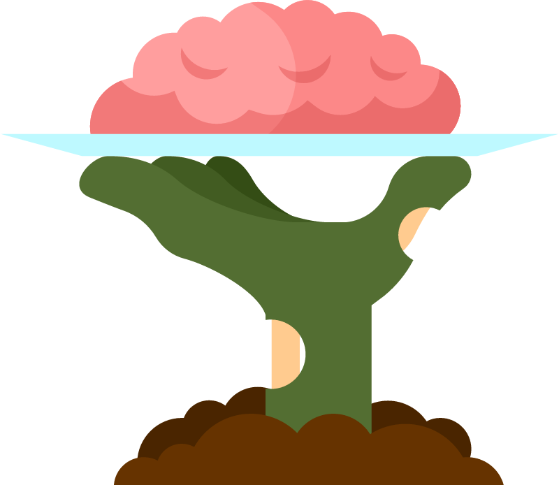 Zombie Eating Brain from Plate