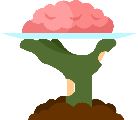 Zombie Eating Brain from Plate