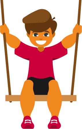 Boy Swinging Happily on Swing