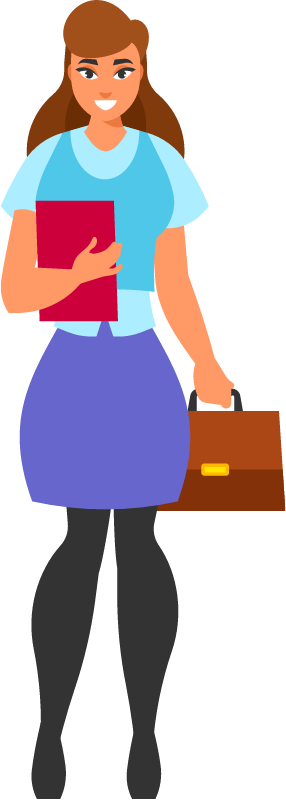 Businesswoman Carrying a Brown Briefcase