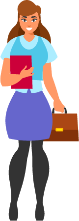 Businesswoman Carrying a Brown Briefcase