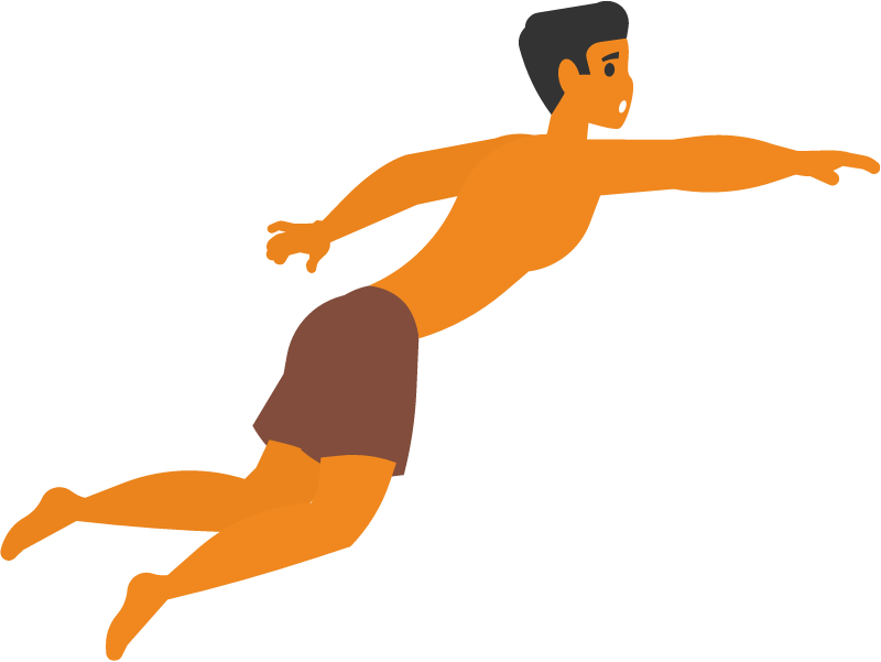 Man Enjoying Swimming Activity
