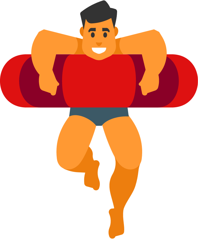 Man Floating on an Inflatable Ring