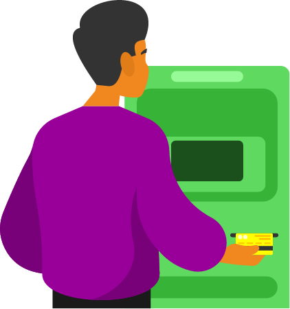 Man Withdrawing Cash from ATM