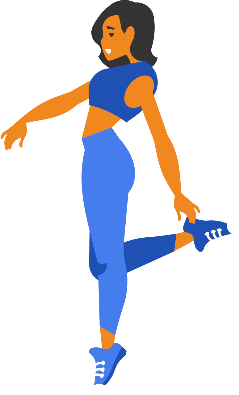 Woman Engaged in Leg Stretching Routine
