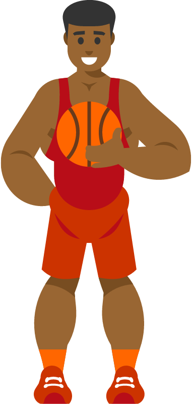 Basketball Player Holding a Ball