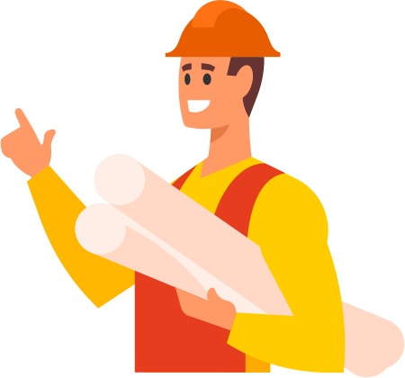 Engineer Examining Construction Drawings