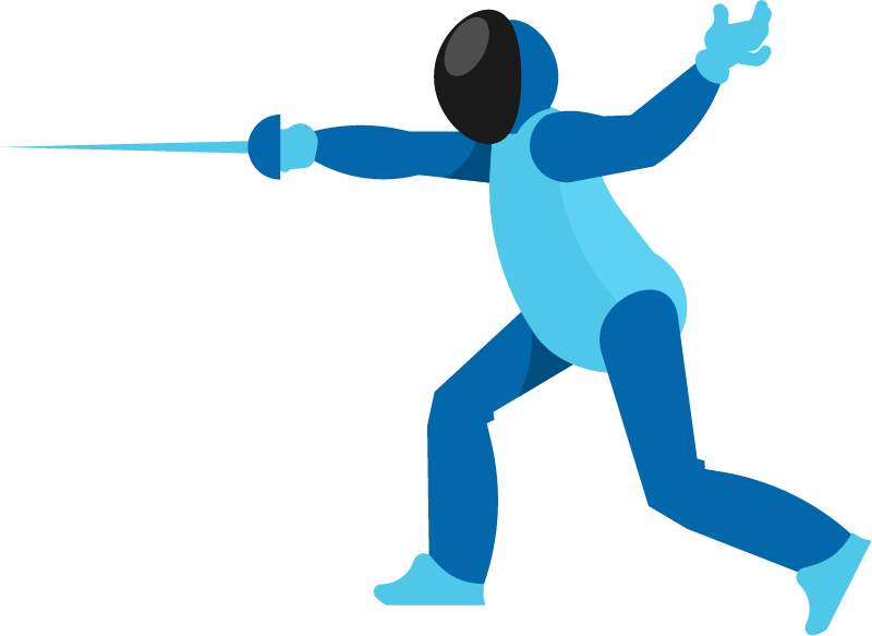 Fencer in Gear Holding Sword