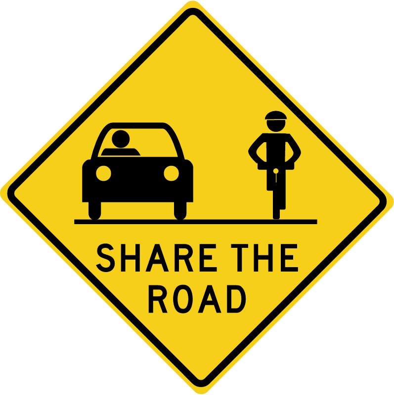 Bicycle Road Sharing Sign