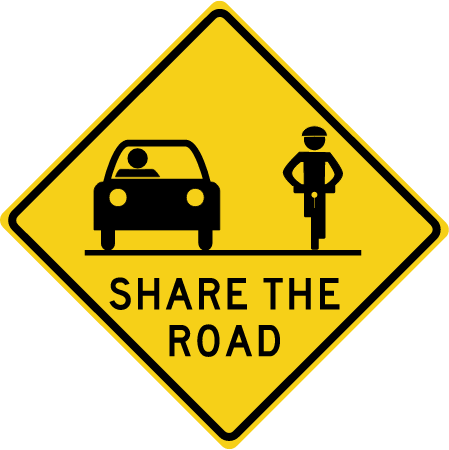 Bicycle Road Sharing Sign