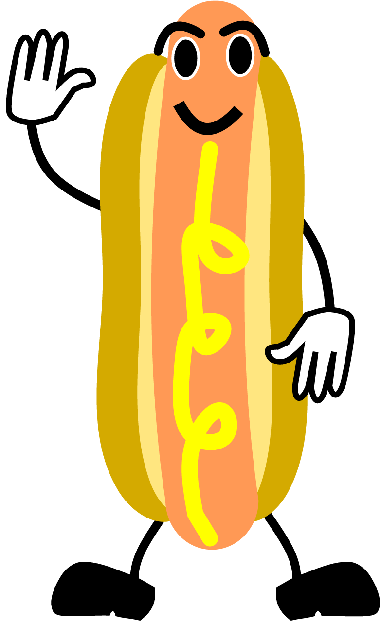 Hot Dog Character Cartoon