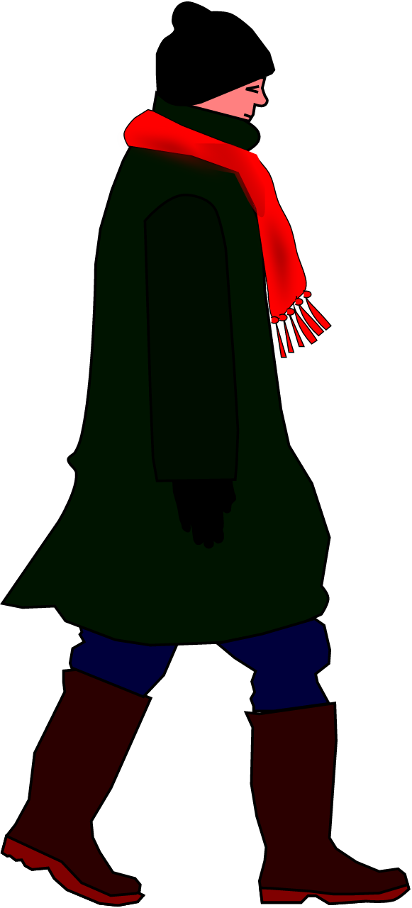 Woman Walking in Winter